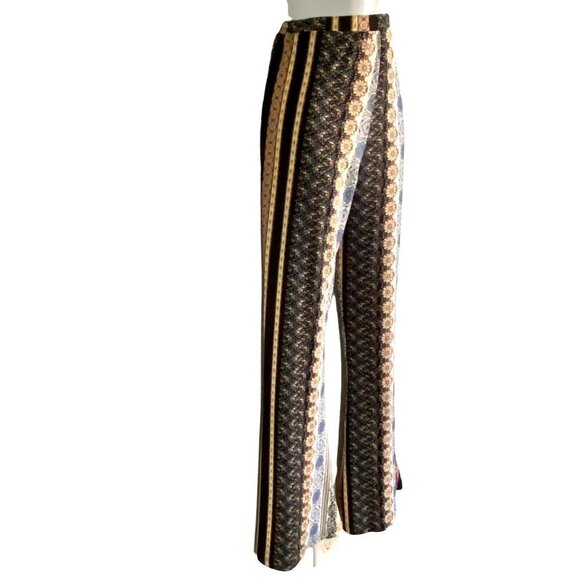 Floral Boho Print Flared Pants Small - Picture 7 of 8